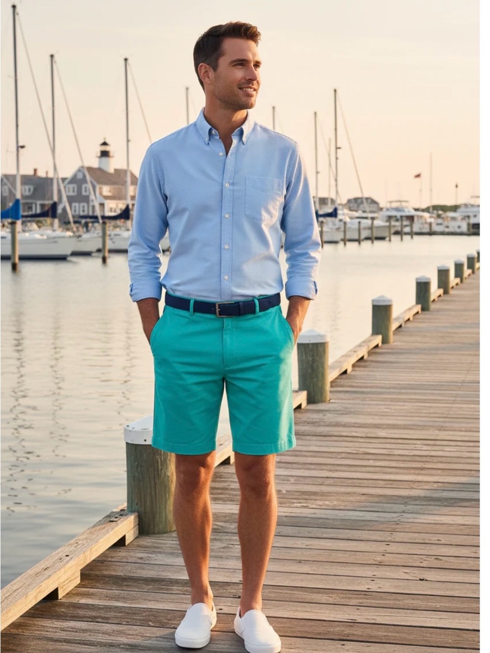 Castaway Nantucket cisco short stretch twill aquatic green
